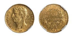 20 Franc Primer Imperio francés (1804-1814) Oro Napoleón Bonaparte(1769 - 1821)