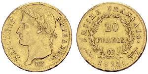 20 Franc Primer Imperio francés (1804-1814) Oro Napoleón Bonaparte(1769 - 1821)