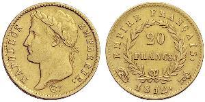 20 Franc Primer Imperio francés (1804-1814) Oro Napoleón Bonaparte(1769 - 1821)