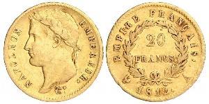 20 Franc Primer Imperio francés (1804-1814) Oro Napoleón Bonaparte(1769 - 1821)