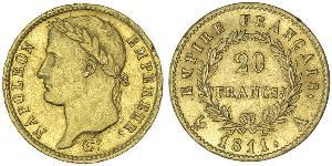 20 Franc Primer Imperio francés (1804-1814) Oro Napoleón Bonaparte(1769 - 1821)