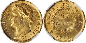 20 Franc Primer Imperio francés (1804-1814) Oro Napoleón Bonaparte(1769 - 1821)