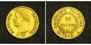 20 Franc Primer Imperio francés (1804-1814) Oro Napoleón Bonaparte(1769 - 1821)