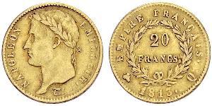 20 Franc Primer Imperio francés (1804-1814) Oro Napoleón Bonaparte(1769 - 1821)