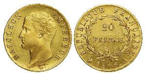 20 Franc Primer Imperio francés (1804-1814) Oro Napoleón Bonaparte(1769 - 1821)