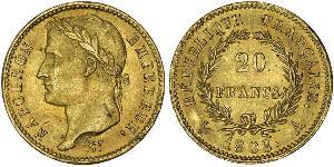 20 Franc Primer Imperio francés (1804-1814) Oro Napoleón Bonaparte(1769 - 1821)