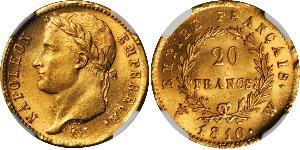 20 Franc Primer Imperio francés (1804-1814) Oro Napoleón Bonaparte(1769 - 1821)