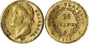 20 Franc Primer Imperio francés (1804-1814) Oro Napoleón Bonaparte(1769 - 1821)