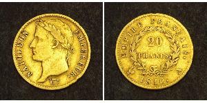 20 Franc Primer Imperio francés (1804-1814) Oro Napoleón Bonaparte(1769 - 1821)