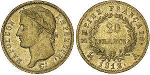 20 Franc Primer Imperio francés (1804-1814) Oro Napoleón Bonaparte(1769 - 1821)