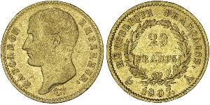 20 Franc Primer Imperio francés (1804-1814) Oro Napoleón Bonaparte(1769 - 1821)