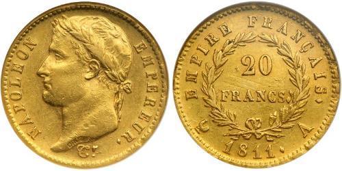 20 Franc Primer Imperio francés (1804-1814) Oro Napoleón Bonaparte(1769 - 1821)