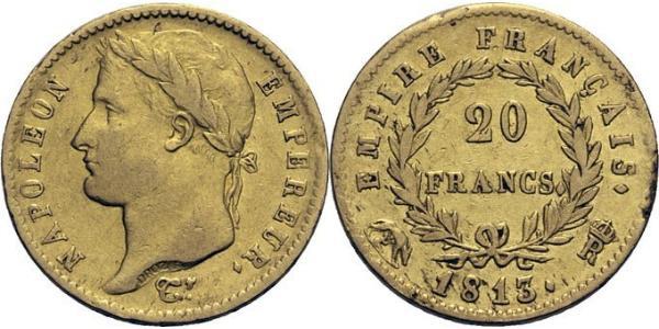 20 Franc Primer Imperio francés (1804-1814) Oro Napoleón Bonaparte(1769 - 1821)