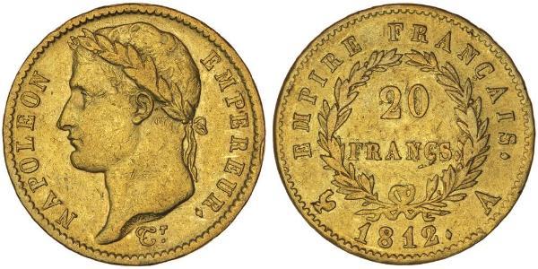 20 Franc Primer Imperio francés (1804-1814) Oro Napoleón Bonaparte(1769 - 1821)
