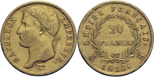 20 Franc Primer Imperio francés (1804-1814) Oro Napoleón Bonaparte(1769 - 1821)