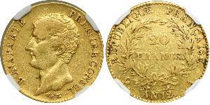 20 Franc Primo Impero francese (1804-1814) Oro Napoleone Bonaparte(1769 - 1821)