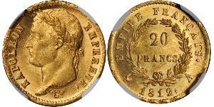 20 Franc Primo Impero francese (1804-1814) Oro Napoleone Bonaparte(1769 - 1821)