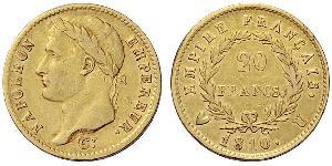 20 Franc Primo Impero francese (1804-1814) Oro Napoleone Bonaparte(1769 - 1821)