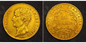 20 Franc Primo Impero francese (1804-1814) Oro Napoleone Bonaparte(1769 - 1821)