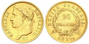 20 Franc Primo Impero francese (1804-1814) Oro Napoleone Bonaparte(1769 - 1821)