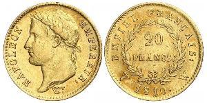 20 Franc Primo Impero francese (1804-1814) Oro Napoleone Bonaparte(1769 - 1821)