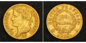 20 Franc Primo Impero francese (1804-1814) Oro Napoleone Bonaparte(1769 - 1821)