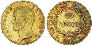 20 Franc Primo Impero francese (1804-1814) Oro Napoleone Bonaparte(1769 - 1821)