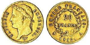 20 Franc Primo Impero francese (1804-1814) Oro Napoleone Bonaparte(1769 - 1821)