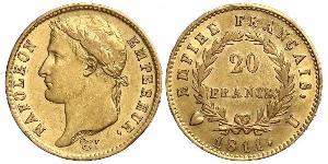 20 Franc Primo Impero francese (1804-1814) Oro Napoleone Bonaparte(1769 - 1821)