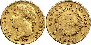 20 Franc Primo Impero francese (1804-1814) Oro Napoleone Bonaparte(1769 - 1821)