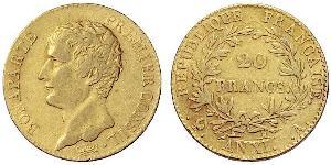 20 Franc Primo Impero francese (1804-1814) Oro Napoleone Bonaparte(1769 - 1821)