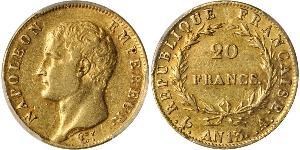 20 Franc Primo Impero francese (1804-1814) Oro Napoleone Bonaparte(1769 - 1821)