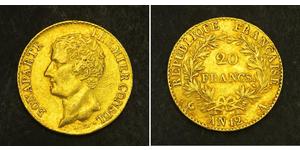 20 Franc Primo Impero francese (1804-1814) Oro Napoleone Bonaparte(1769 - 1821)