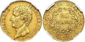 20 Franc Primo Impero francese (1804-1814) Oro Napoleone Bonaparte(1769 - 1821)