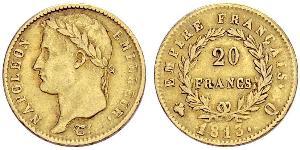 20 Franc Primo Impero francese (1804-1814) Oro Napoleone Bonaparte(1769 - 1821)