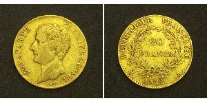 20 Franc Primo Impero francese (1804-1814) Oro Napoleone Bonaparte(1769 - 1821)