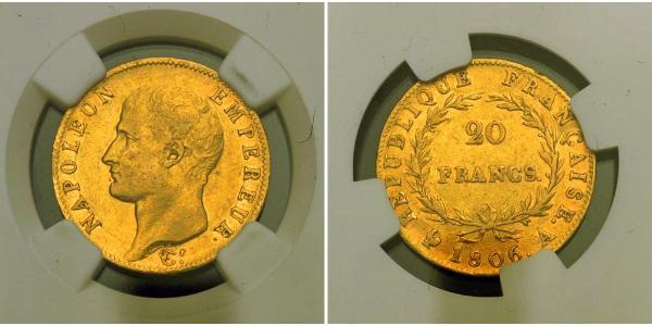 20 Franc Primo Impero francese (1804-1814) Oro Napoleone Bonaparte(1769 - 1821)