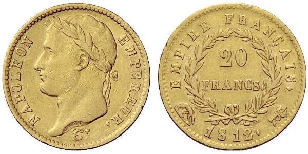 20 Franc Primo Impero francese (1804-1814) Oro Napoleone Bonaparte(1769 - 1821)