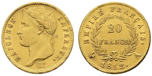 20 Franc Primo Impero francese (1804-1814) Oro Napoleone Bonaparte(1769 - 1821)
