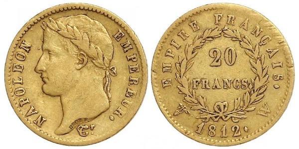 20 Franc Primo Impero francese (1804-1814) Oro Napoleone Bonaparte(1769 - 1821)