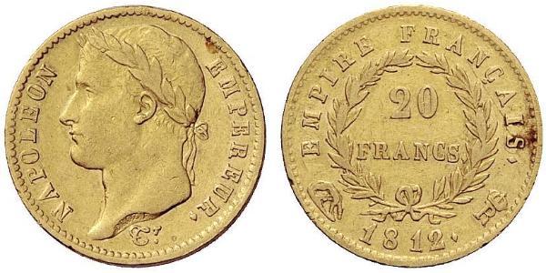 20 Franc Primo Impero francese (1804-1814) Oro Napoleone Bonaparte(1769 - 1821)