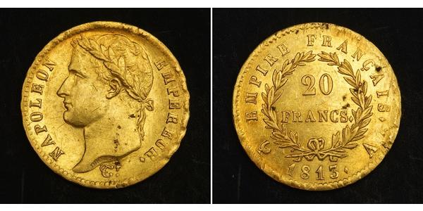 20 Franc Primo Impero francese (1804-1814) Oro Napoleone Bonaparte(1769 - 1821)