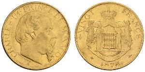 20 Franc Principato di Monaco Oro Carlo III di Monaco (1818-1889)