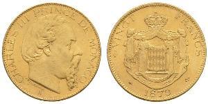 20 Franc Principato di Monaco Oro Carlo III di Monaco (1818-1889)