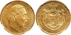 20 Franc Principato di Monaco Oro Carlo III di Monaco (1818-1889)