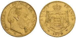 20 Franc Principato di Monaco Oro Carlo III di Monaco (1818-1889)