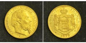 20 Franc Principato di Monaco Oro Carlo III di Monaco (1818-1889)