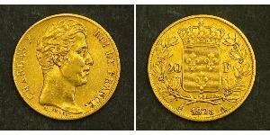 20 Franc Reino de Francia (1815-1830) Oro Carlos X de Francia (1757-1836)