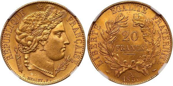 20 Franc Seconda Repubblica francese (1848-1852) Oro 