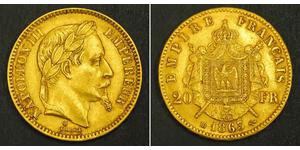 20 Franc Secondo Impero francese (1852-1870) Oro Napoleone III (1808-1873)